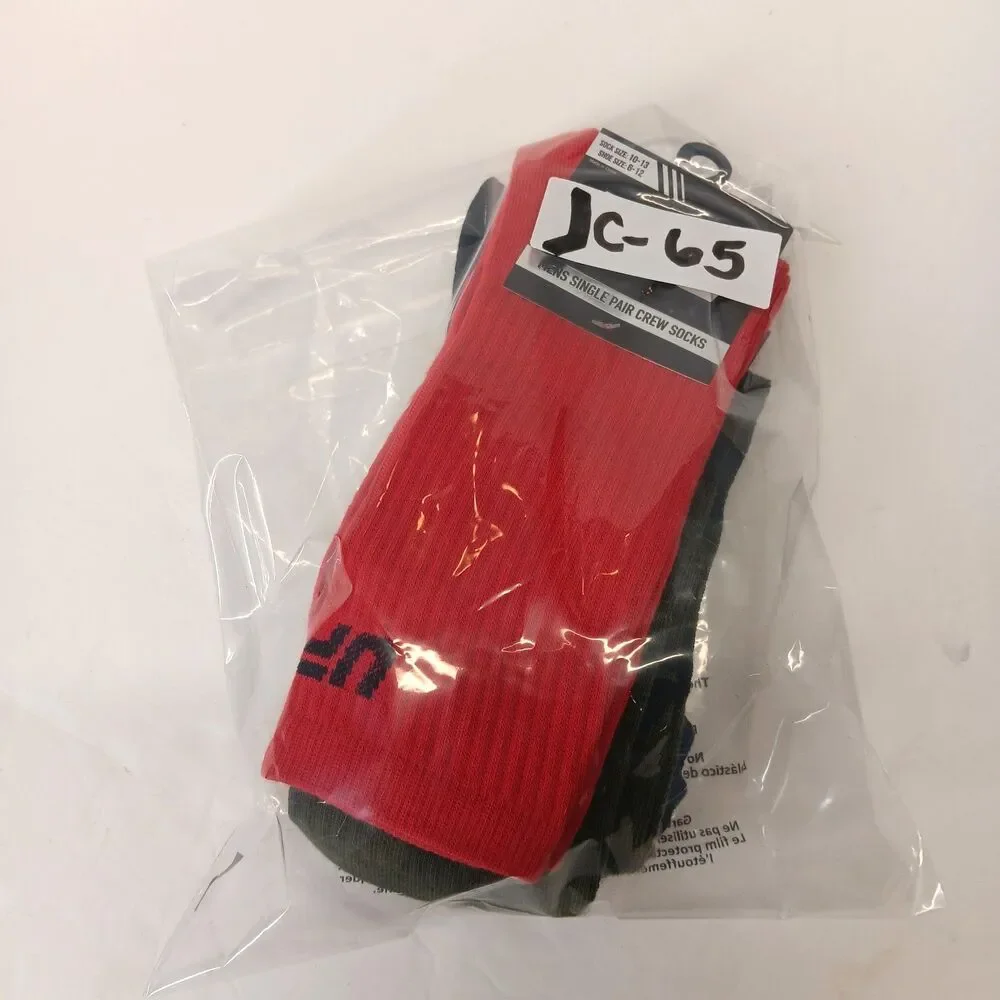 UFC Sport Red Blue Green 3 Pair Adult Men Crew Socks Size 6-12 NWT